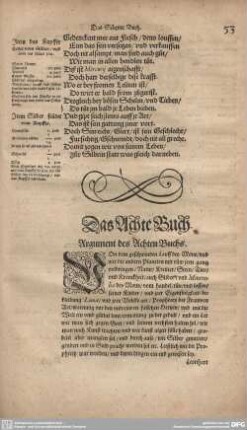 Das Achte Buch. Argument des Achten Buchs.