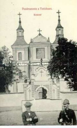 Ansicht der Kirche in Tartakow (heute Ukraine)