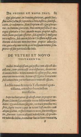 De Veteri Et Novo Testamento.