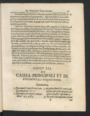 Caput III. De Causa Principiali Et Instrumentali Inquisitionis.
