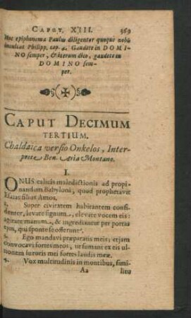 Caput Decimum Tertium.