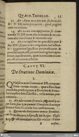 Caput VI. De Oratione Dominica