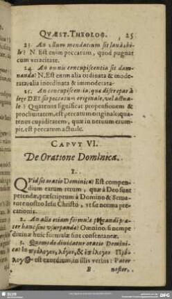 Caput VI. De Oratione Dominica