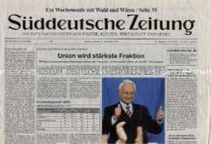 Münchener Tageszeitung "Süddeutsche Zeitung" zur Bundestagswahl 2002