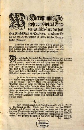 Gnädigst verordnete Zusätze zu der erneuerten, die Viehkäufe in- und ausser denen Märkten betreffenden Landesordnung vom 30. Jul. 1771