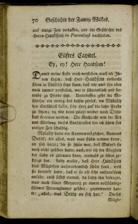Eilftes Capitel. Ey, ey! Herr Handsom!