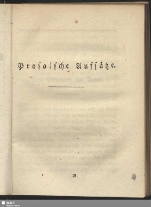 Prosaische Aufsätze