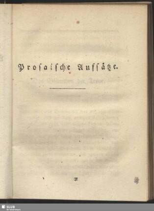 Prosaische Aufsätze