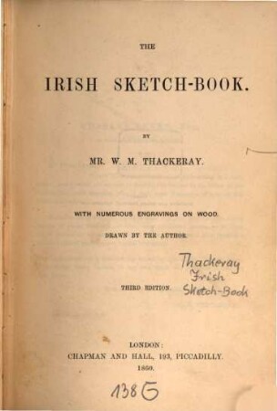 The Irish Sketch-book : With numerous engravings on wood. Drawn by the author