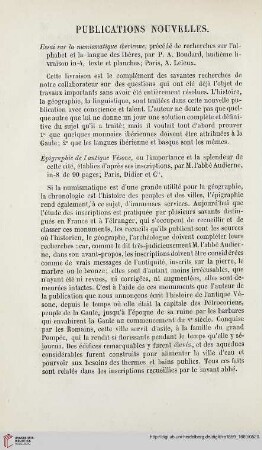 Publicacion nouvelles