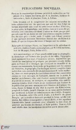 Publicacion nouvelles