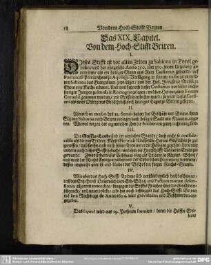 Das XIX. Capitel. Von dem Hoch-Stifft Brixen
