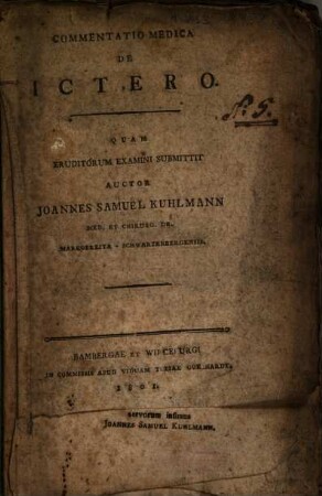 Commentatio Medica De Ictero