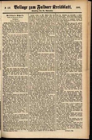 Zweite Ausgabe vom Dienstag, den 21. November 1899.