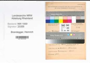 Entnazifizierung Heinrich Brandegger, geb. 21.04.1892 (Fahrteiger)