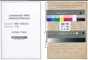 Entnazifizierung Franz Achatz , geb. 15.01.1901 (Bergmann)