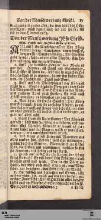 Von der Menschwerdung JEsu Christi.