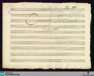 Concertos - Mus. Hs. 901 : fl, vl (2), vla, b; D; MicWka 343 GroF 832