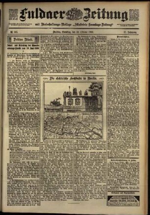 Dritte Ausgabe vom Samstag, den 20. Oktober 1900.