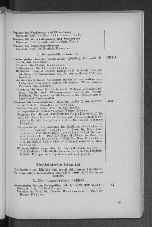A. Die theoretischen Institute