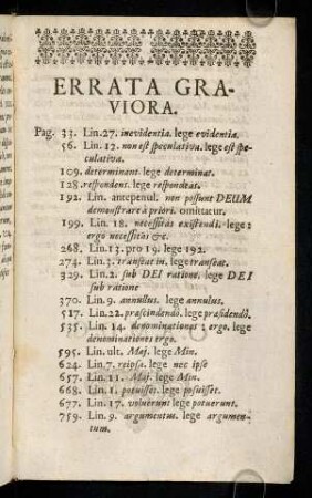 Errata Graviora