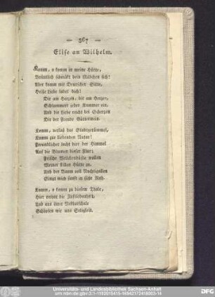 Elise an Wilhelm.