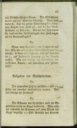 Aufgaben der Multiplication