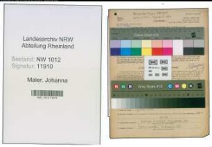 Entnazifizierung Johanna Maler , geb. 01.09.1906 (Geschaeftsfrau)