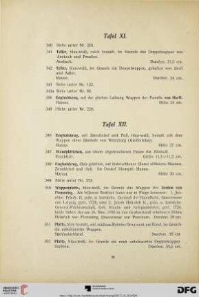 Tafel XII. (Nr. 346-352)
