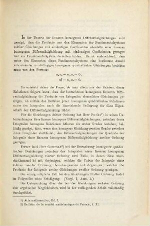 Ueber gewisse homogene quadratische Relationen unter den Integralen einer linearen homogenen Differentialgleichung sechster Ordnung : Inaug. Diss.
