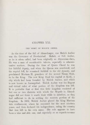 Chapter XXI. The story of Malick Amber