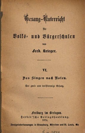 Gesang-Unterricht für Volks- und Bürgerschulen, 6