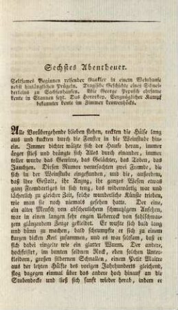 Sechstes Abentheuer Seltsames Beginnen reisender Gaukler ...