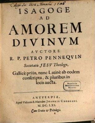 Isagoge Ad Amorem Divinvm