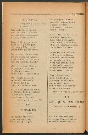 Reliquia pampeana : (Estilo sentimental)