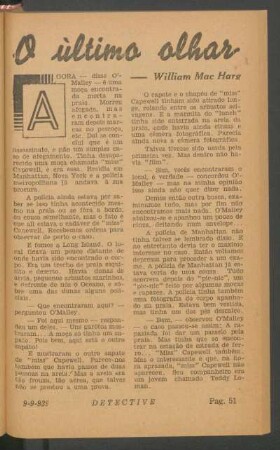 O último olhar : [Pequena novela]