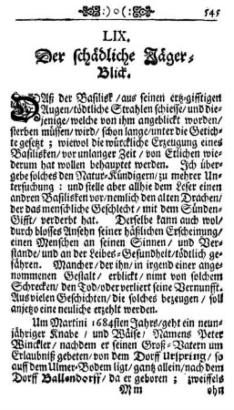 LIX. Der schädliche Jäger-Blick