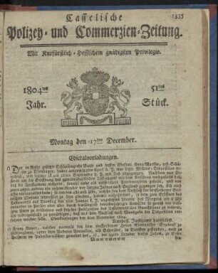 51tes Stueck, Montag den 17ten December 1804