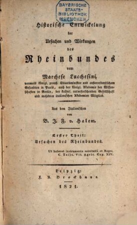 Historische Entwickelung der Ursachen und Wirkungen des Rheinbundes. 1, Ursachen des Rheinbundes