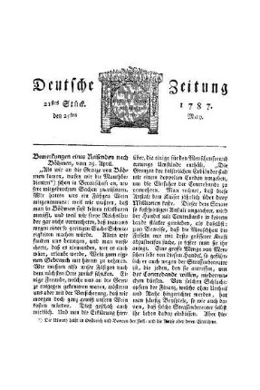 Bemerkungen eines Reisenden nach Böhmen, vom 29. April