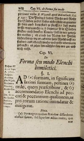 Cap. VI. De Forma seu modo Elenchi homiletici.