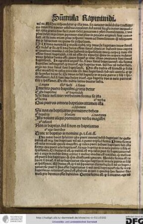 Hic autor docet specialiter quomodo pueri inventi debent baptizari de quibus dubium est, utrum sint baptizati vel non...