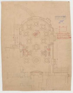 Thiersch, Friedrich von; Wiesbaden; Kurhaus - Spielzimmer, Veranda Südost (Grundriss)