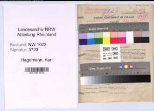 Entnazifizierung Karl Hagemann , geb. 01.05.1884 (Kaufmann)