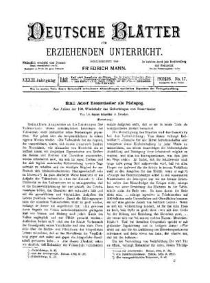 Emil Adolf Rossmässler als Pädagog : aus Anlass der 100. Wiederkehr des Geburtstages von Rossmässler ; (Fortsetzung)