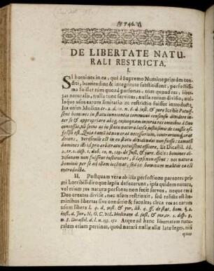 De Libertate Naturali Restricta.