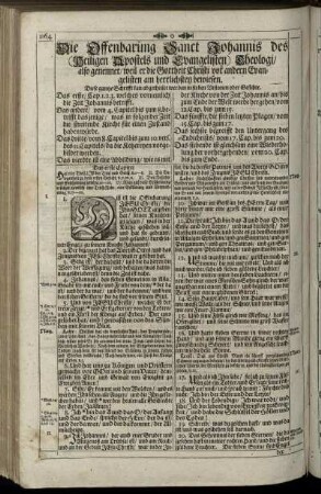 Die Offenbarung Sanct Johannis des (Heiligen Apostels und Evangelisten) Theologi / also gennet / weil er die Gottheit Christi vor andern Evangelisten am herrlichsten bewiesen
