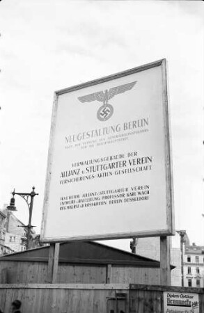 Berlin: Runder Platz; Plakat zur Neugestaltung Berlins; Allianz-Haus