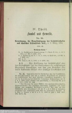 IV. Theil. Handel und Gewerbe