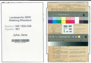 Entnazifizierung Gerta Zyfus , geb. 20.05.1908 (Postfacharbeiterin)
